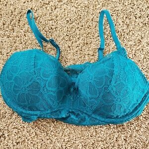 Teal Lace Women's Bra